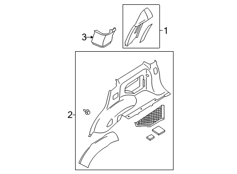 2015 Nissan Xterra Interior Trim - Quarter Panels Finisher-Luggage Side, Lower RH Diagram for 84950-EA004