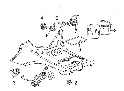 2016 Chevrolet Tahoe Heated Seats Front Console Diagram for 23289751