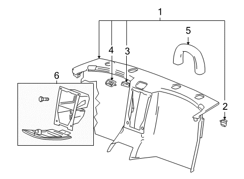2007 Cadillac XLR Interior Trim - Quarter Panels Indicator Bezel Diagram for 15847226