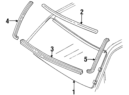 1992 Isuzu Trooper Windshield Glass, Reveal Moldings Screw, Cowl (6X16) Diagram for 8-97805-189-0