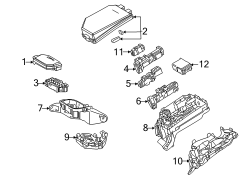 2019 Lexus UX250h Fuse & Relay Block Assembly, Relay Diagram for 82660-76020