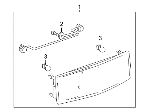 2004 Cadillac XLR Bulbs Lamp Asm-Back Up & Rear License Plate Diagram for 10355557