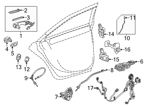 2017 Cadillac ATS Rear Door Window Motor Diagram for 22871011