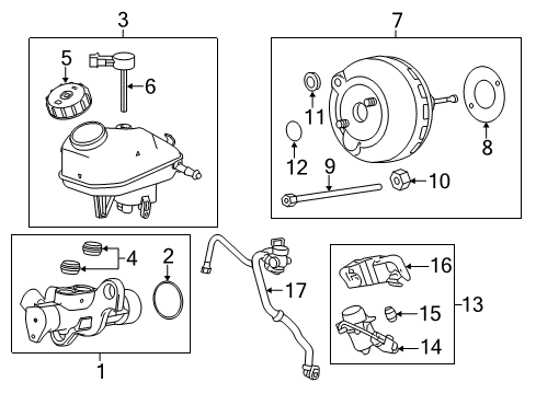 2014 Chevrolet Cruze Hydraulic System Pipe Asm-Power Brake Booster Vacuum Diagram for 13386913
