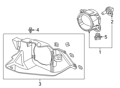 2014 Honda CR-V Bulbs Light Assembly, Front Fog Diagram for 33900-T0A-A01