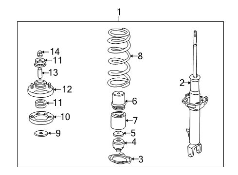 2009 Honda S2000 Struts & Components - Front Shock Absorber Assembly, Right Front Diagram for 51610-S2A-S11