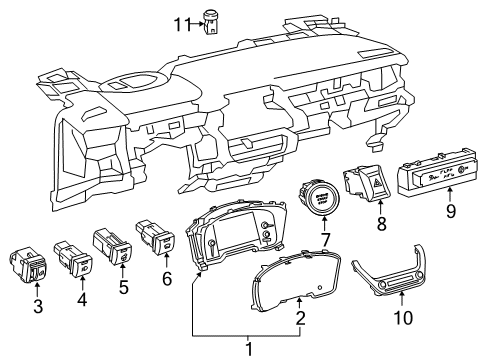 2019 Toyota Corolla Ignition Lock Warning Switch Diagram for 83950-12340