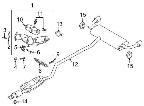 2020 Lincoln Nautilus Exhaust Components Catalytic Converter Gasket Diagram for K2GZ-6L612-A