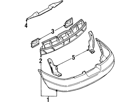 2001 Ford Escort Rear Bumper Stone Deflector Diagram for F8CZ-17808-AA