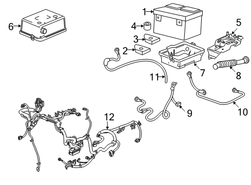 2009 GMC Canyon Battery Cable Asm, Battery Positive Diagram for 19117729