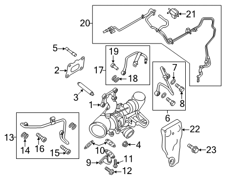 2013 Ford Fusion Turbocharger Turbocharger Diagram for CJ5Z-6K682-L