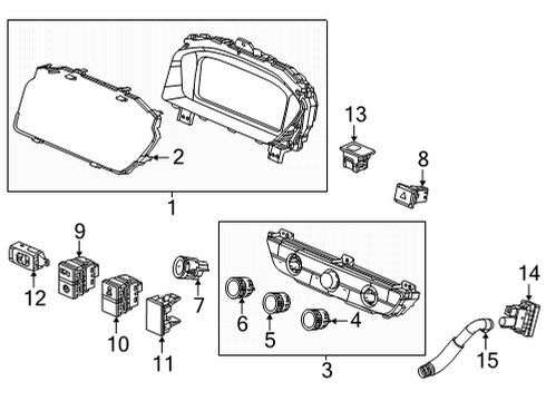 2022 Honda Civic Cluster & Switches, Instrument Panel METER, COMBINATION Diagram for 78100-T21-A62
