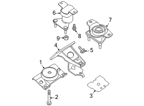 2015 Nissan Titan Engine & Trans Mounting Bracket Engine Mounting Rh Diagram for 11232-ZV00A