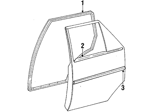 1987 Toyota Corolla Rear Door Weatherstrip, Rear Door, RH Diagram for 67871-12170