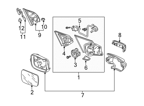 2011 Acura ZDX Mirrors Set. Harness R Diagram for 76206-SZN-A01