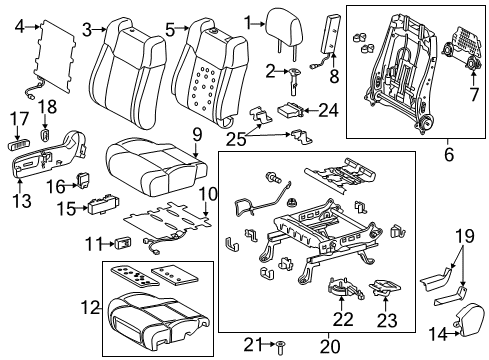 2014 Toyota Tundra Passenger Seat Components Cushion Cover Diagram for 71071-0C811-C1