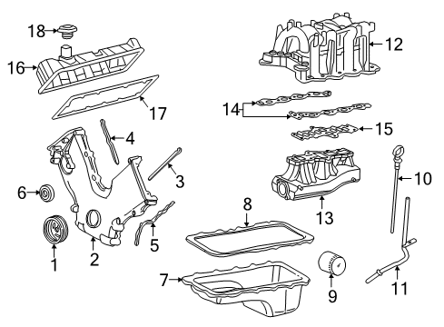 1999 Ford E-150 Econoline Intake Manifold Gasket Diagram for F65Z-9E936-BA