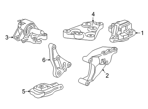 2021 Chevrolet Trax Automatic Transmission Mount Bracket Diagram for 95383823