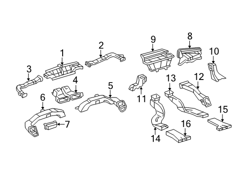 2010 Toyota Camry Ducts Defroster Duct Diagram for 55971-06031