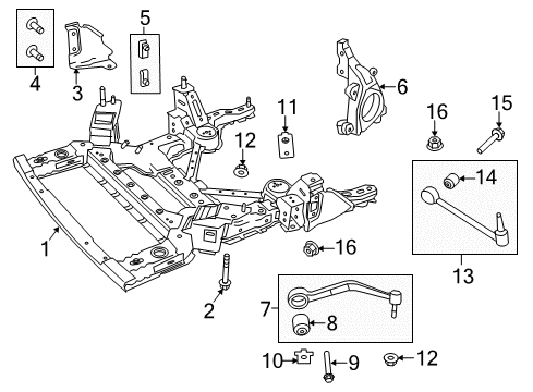 2017 Chevrolet SS Front Suspension Components, Lower Control Arm, Stabilizer Bar Knuckle Diagram for 92285636