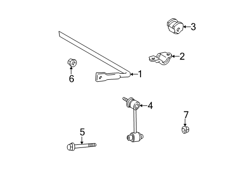 2004 Lexus GS430 Stabilizer Bar & Components - Rear Nut Diagram for 90179-10054