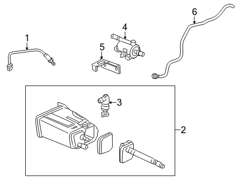 2007 Saturn Vue Powertrain Control Vent Hose Diagram for 25778980