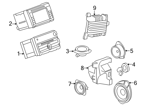 2016 Buick Enclave Sound System Weatherstrip Pillar Speaker Diagram for 20931998