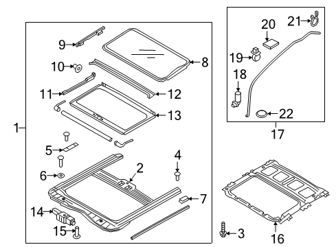 2021 Kia Niro Sunroof Band Cable Diagram for 91568-3E000