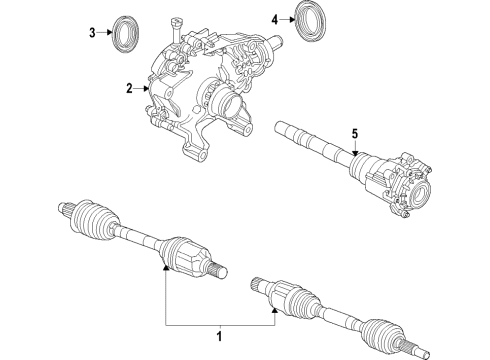 2021 Jeep Grand Cherokee L Front Axle, Differential, Drive Axles, Propeller Shaft Input Diagram for 68530767AA