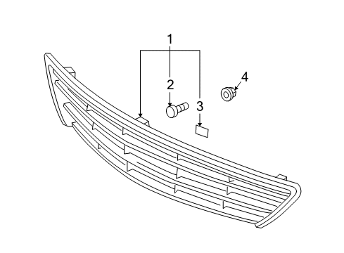 2003 Lexus ES300 Grille & Components Seal, Hood To Front End Diagram for 53396-30050