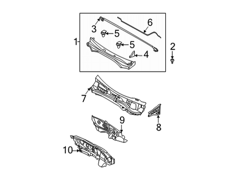 2021 Kia Sorento Cowl Panel Complete-Dash Diagram for 64301R5000