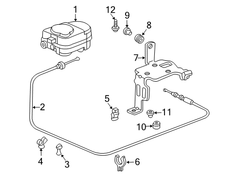 2004 Honda Pilot Cruise Control System Stay, Actuator Diagram for 36614-PVF-A01