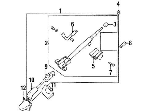 1997 Kia Sephia Steering Column & Wheel, Steering Gear & Linkage Shaft Kit-W/TILT Diagram for 0K2033210X