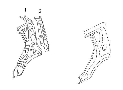 2011 Kia Soul Inner Structure - Quarter Panel Extension Assembly-Quarter Outer Diagram for 715502K300