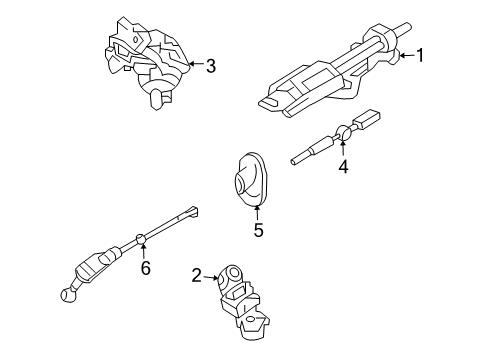 2008 Ford Explorer Sport Trac Steering Column & Wheel, Steering Gear & Linkage Intermed Shaft Diagram for 6L2Z-3E751-BA