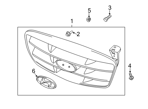 2001 Hyundai Elantra Grille & Components Bolt-Washer Assembly Diagram for 1123006123