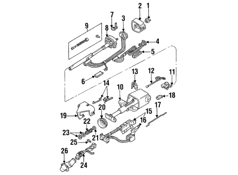 1992 Buick Regal Ignition Lock Switch-Ignition & Beam Change Diagram for 1990136