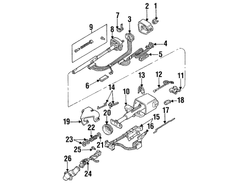 1989 Buick Regal Steering Column COLUMN, Steering Diagram for 26007818