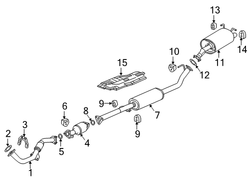 2015 Honda CR-V Exhaust Components Converter Complete Diagram for 18150-5LA-A00