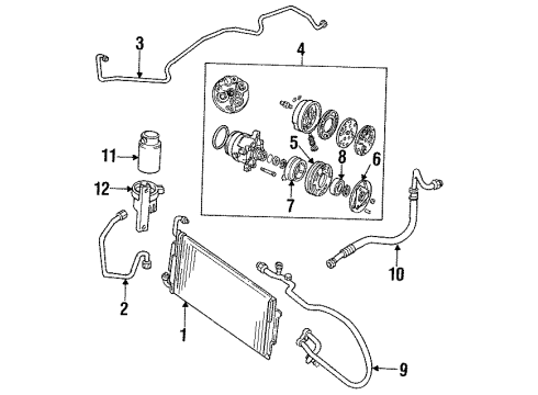 1993 Buick Skylark A/C Condenser, Compressor & Lines Condenser Asm, A/C Diagram for 52467763
