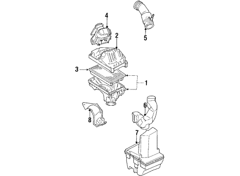 1988 Toyota Corolla Air Intake Air Mass Sensor Diagram for 22250-16060