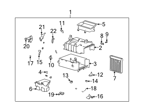 2005 Hyundai Santa Fe Heater Core & Control Valve Core & Seal Assembly-Heater Diagram for 97227-26000