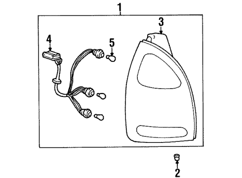 1997 Hyundai Elantra Bulbs Lamp Assembly-Rear Combination, LH Diagram for 92401-29600