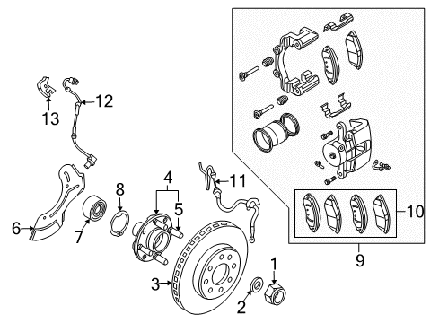 2010 Chevrolet Aveo5 Anti-Lock Brakes ABS Control Unit Diagram for 95245223