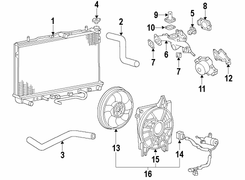 2009 Kia Optima Cooling System, Radiator, Water Pump, Cooling Fan Motor Assembly Diagram for 253862G380