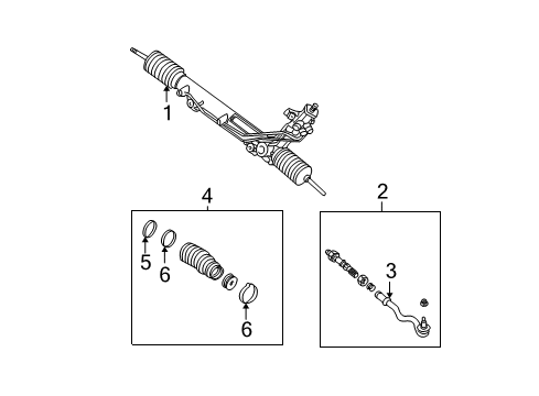 2006 BMW X5 Steering Column & Wheel, Steering Gear & Linkage Front Outer Tie Rod Ends Diagram for 32106774335