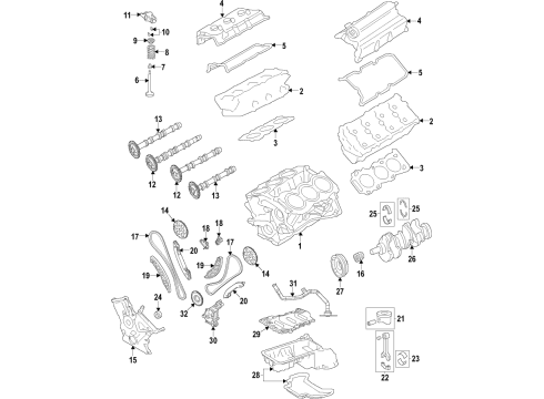 2020 Jeep Wrangler Engine Parts, Mounts, Cylinder Head & Valves, Camshaft & Timing, Oil Pan, Oil Pump, Crankshaft & Bearings, Pistons, Rings & Bearings, Variable Valve Timing Gasket-Fuel INJECTOR To Valve Cove Diagram for 68489999AA