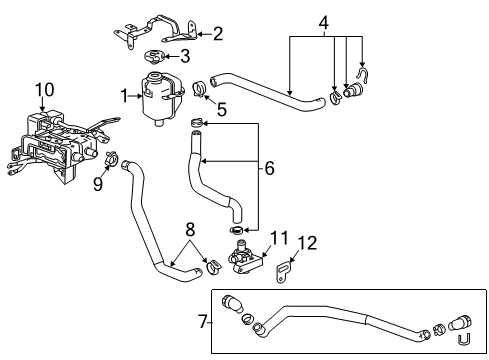 2020 Chevrolet Bolt EV Radiator & Components Inlet Hose Diagram for 42696979