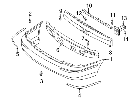 2005 Hyundai Sonata Rear Bumper Bolt Diagram for 11254-10303