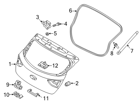2015 Hyundai Elantra GT Gate & Hardware Handle Assembly-Tail Gate Outside Diagram for 81260-A5000
